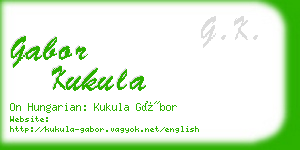 gabor kukula business card